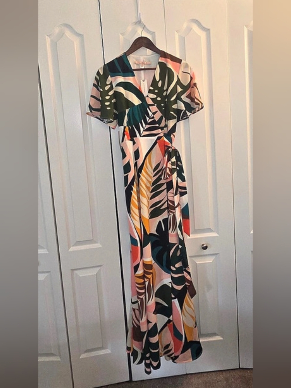 Anthropologie Hutch Maxi Wrap Dress Abstract Print Size Medium NWT